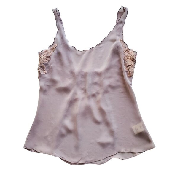 New Romantics Free People Coquette Sheer Applique Scalloped Edge Pink Cami S - Picture 5 of 16